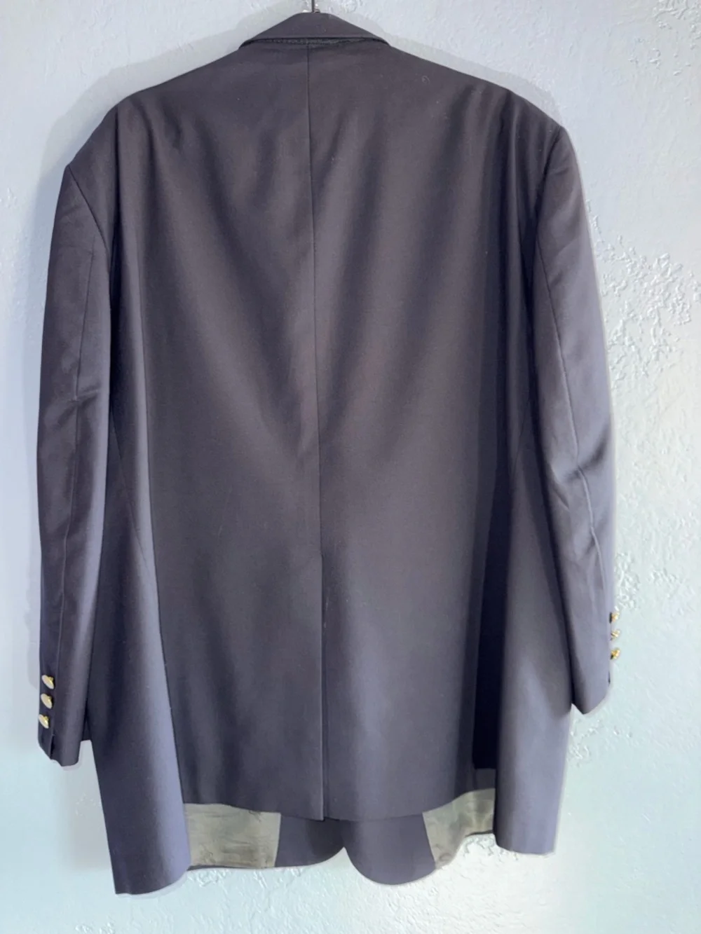 Vintage Burberrys Navy Blue Blazer Gold Knight Buttons